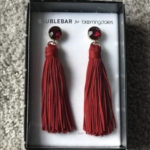 BAUBLEBAR Bloomingdales Red Faceted Tassel Earings